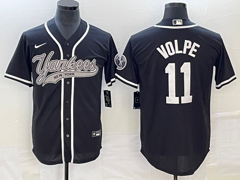 Men's New York Yankees Anthony Volpe #11 Black Jersey Joint Edition